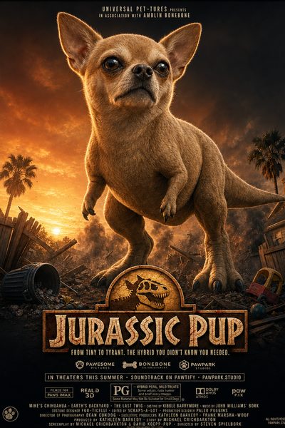 Jurassic Pup pet movie poster template