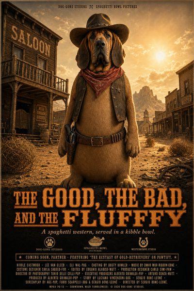 The Good, the Bad and the Fluffy pet movie poster template