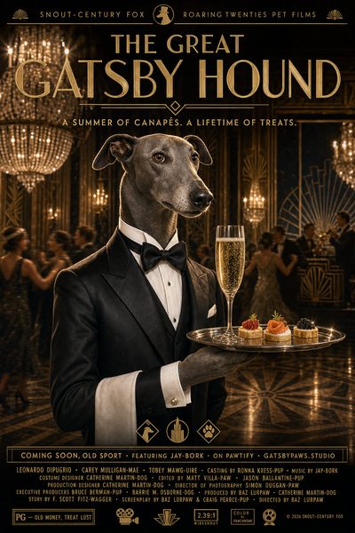 The Great Gatsby Hound pet movie poster template
